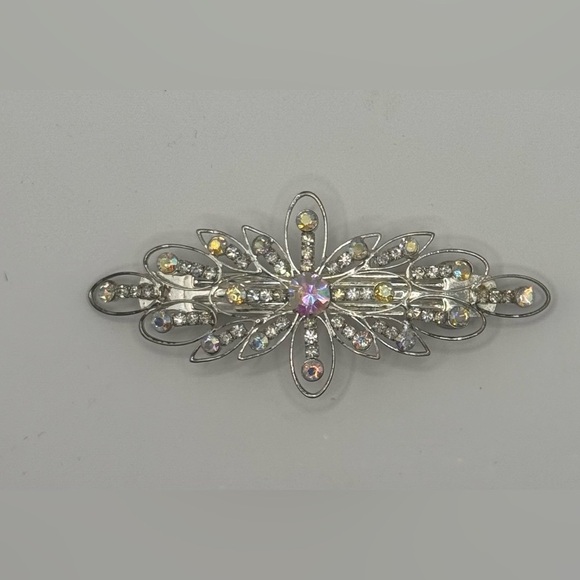 Women’s Barrette w/ Crystals - Aurora Borealis Colored & Colorless Crystals. - Picture 1 of 6